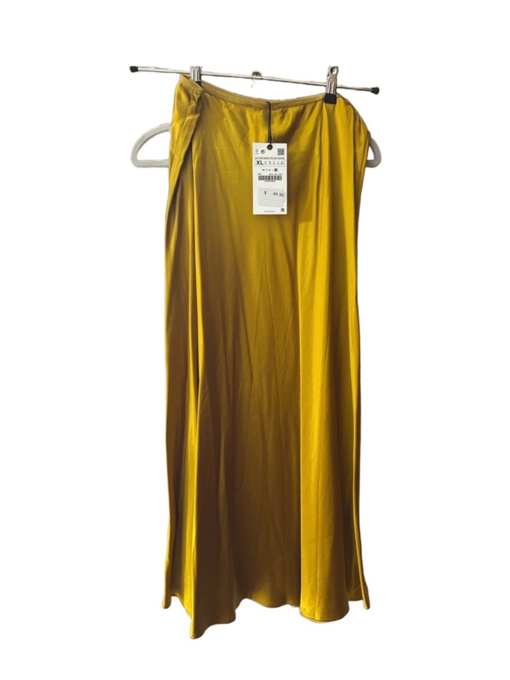 Zara Satin Maxi Skirt in Mustard Yellow - NWT - Picture 2 of 2